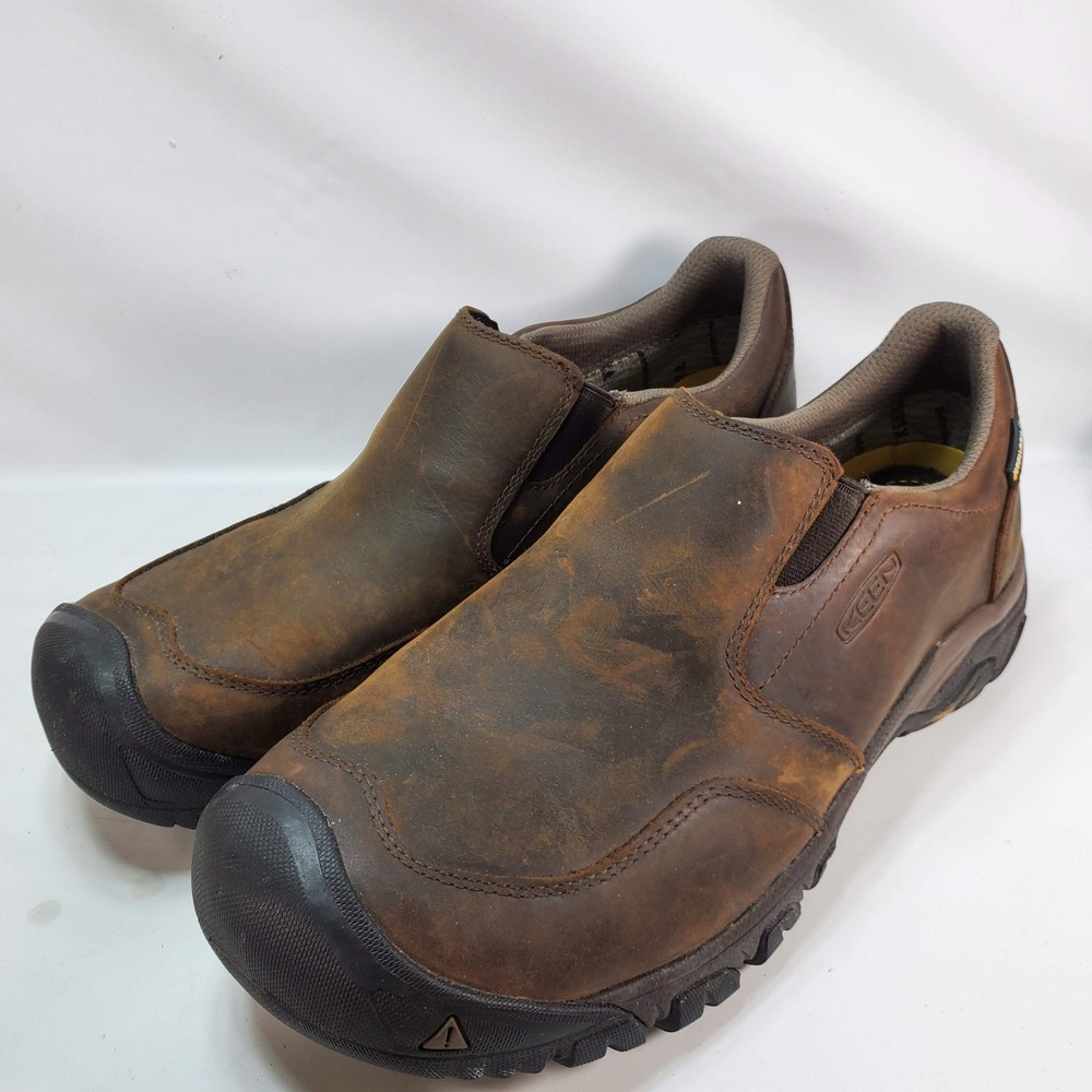 Keen Brixen II Lo Shoes Men 10.5 Brown Waterproof Leather Slip On Hiking 1019933